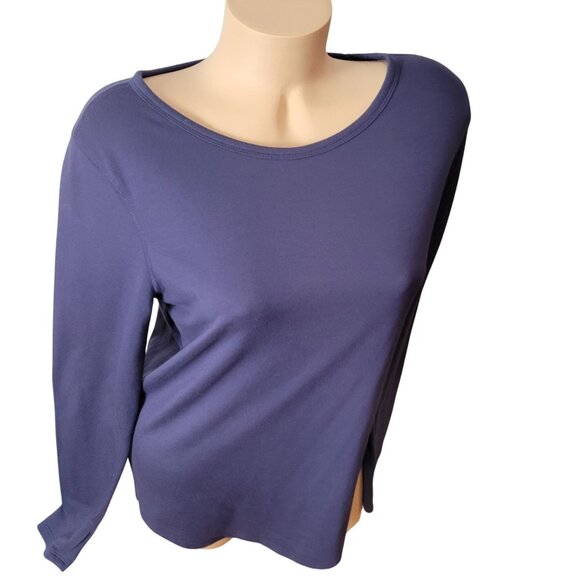 Old Navy Active Womens Long Sleeve Purplish Blue Keyhole Back Top M - Picture 8 of 10